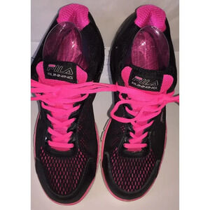 Fila Womens Black n Pink Running Shoes Sneakers Size 9.5